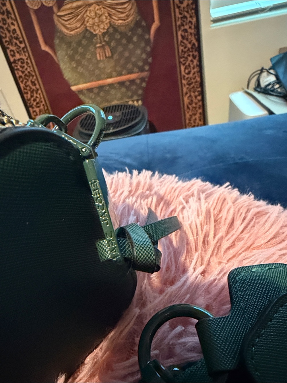 Michael Kors Dark Green Textured mini Crossbody with Removable Strap - Picture 2 of 8